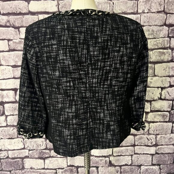 East 5th Black & White 3/4 Sleeve Jacket Size 1X - Picture 6 of 9